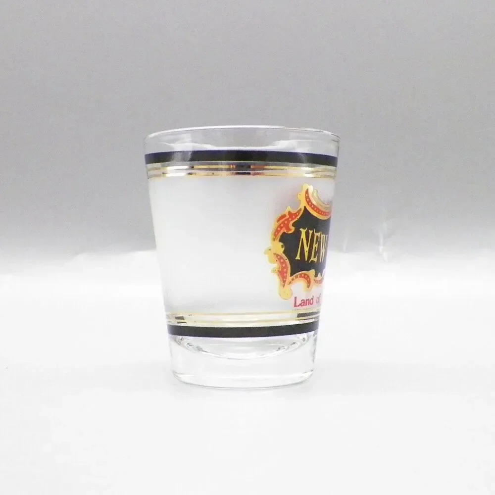 New Mexico Shotglass Souvenir Black and Gold Design